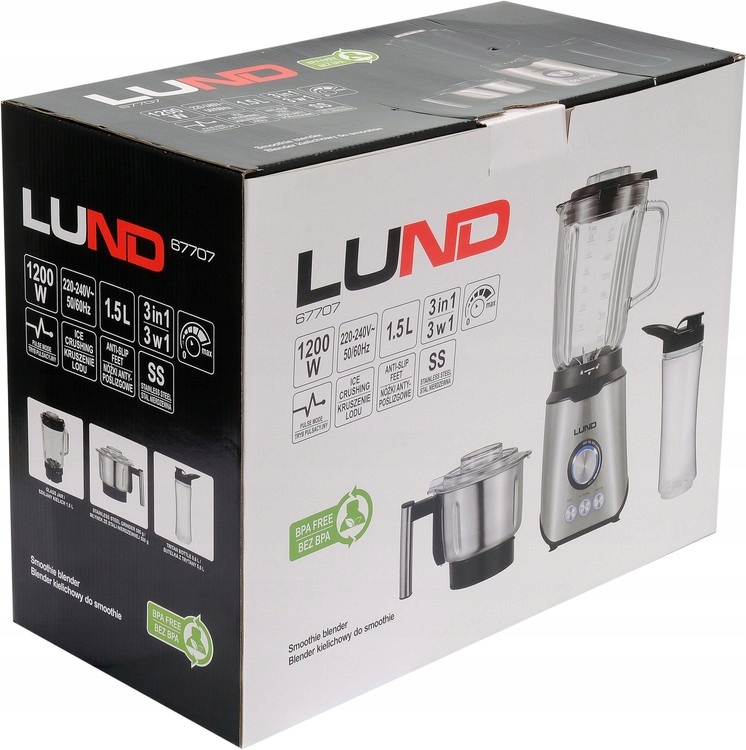LUND BLENDER KIELICHOWY 3W1 1,5L 1200W KRUSZY LÓD