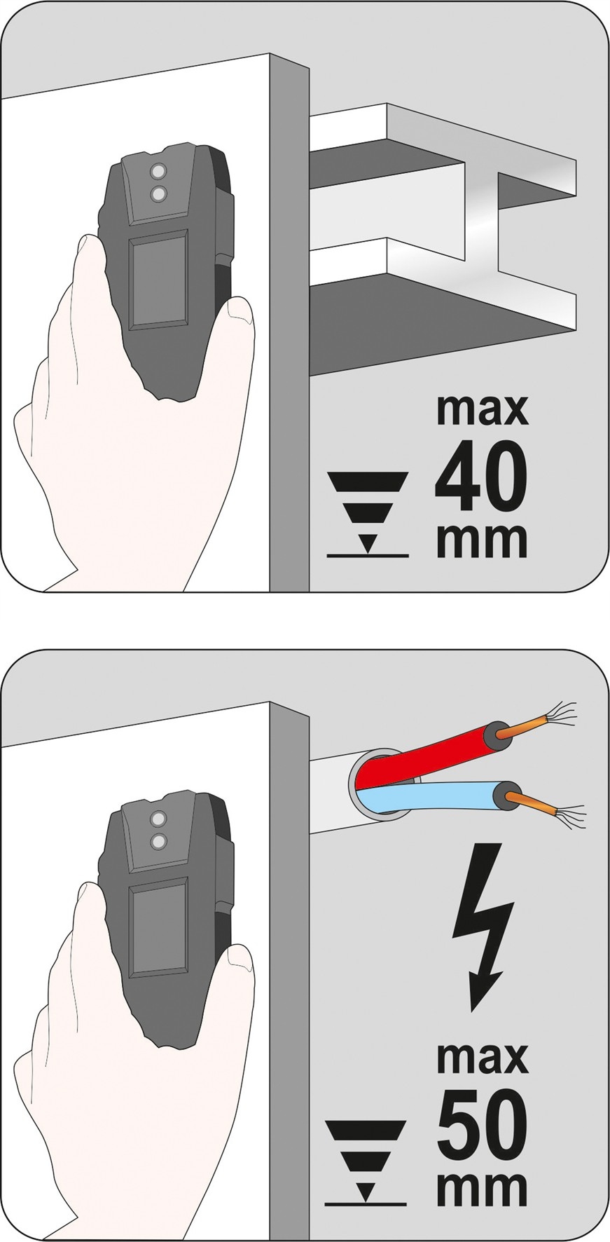 WYKRYWACZ PROFILI METALOWYCH I PRZEWODÓW 2w1 VOREL