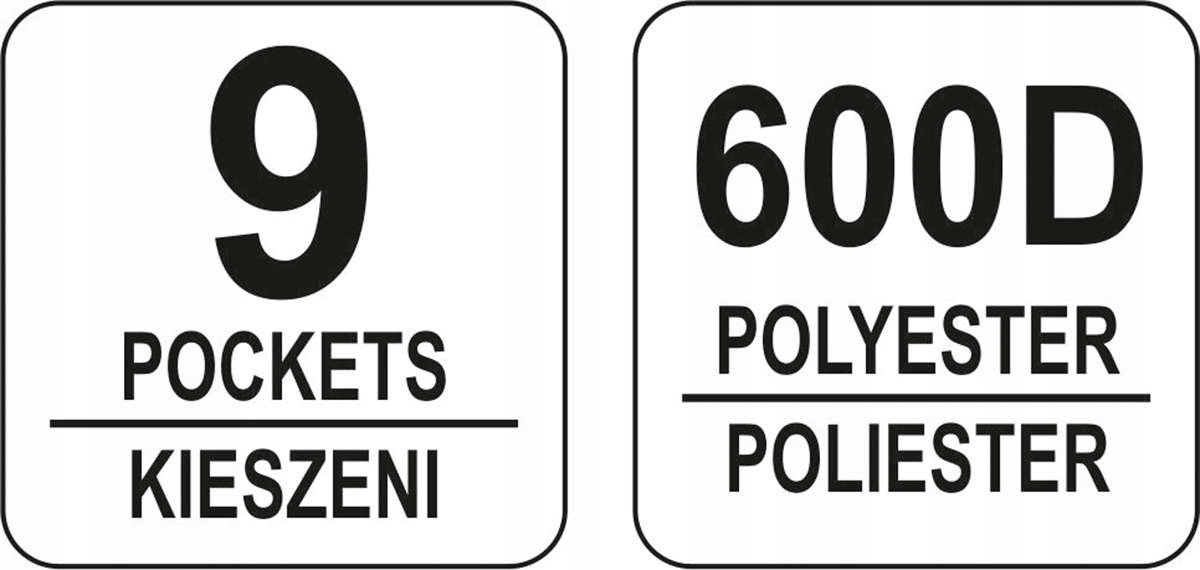 YATO TORBA NARZĘDZIOWA OTWARTA POJEMNIK Z UCHWYTEM 9 KIESZENI YT-74371