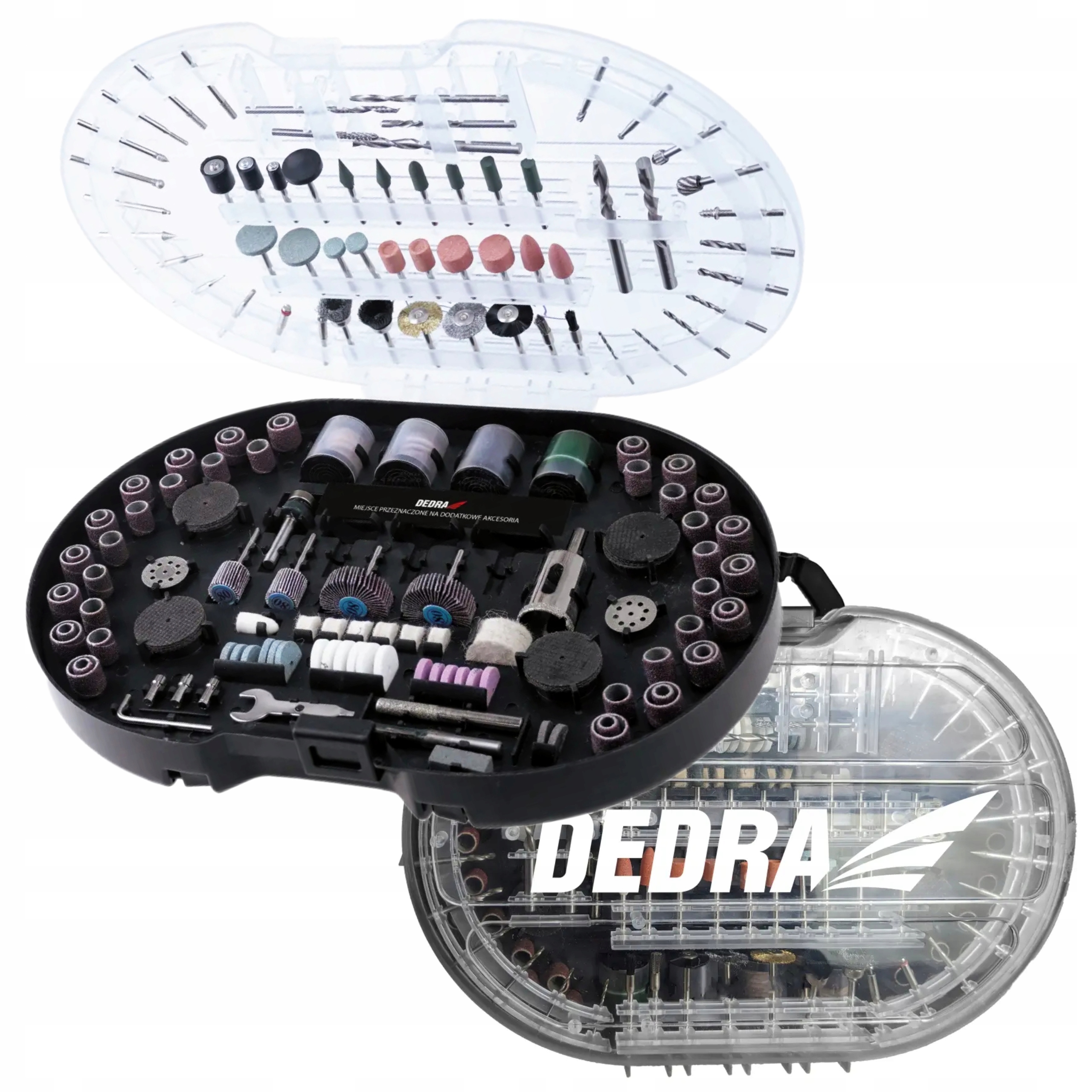DEDRA AKCESORIA DO FREZARKI WIELOFUNKCYJNEJ 08T700 ZESTAW 287szt WALIZKA