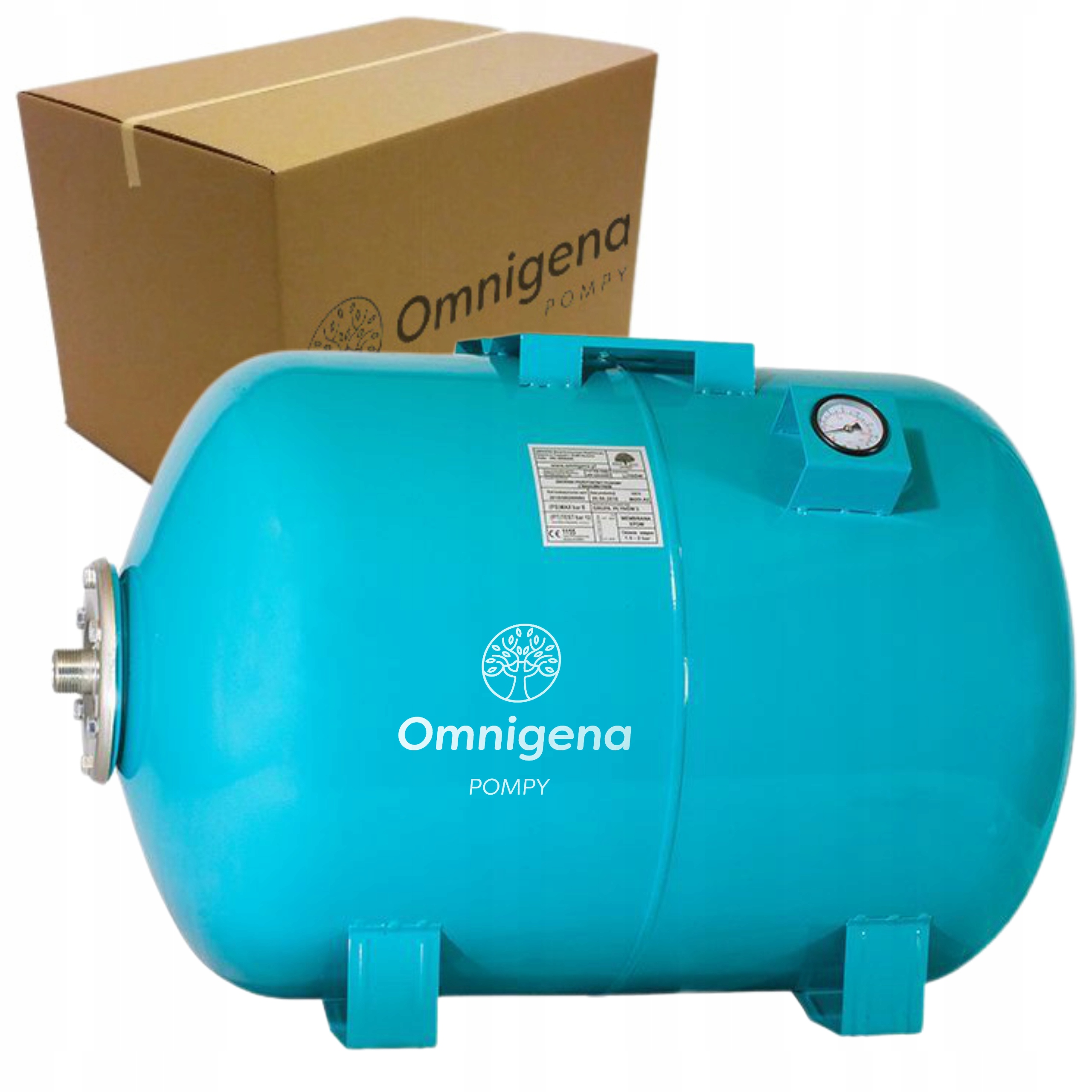 OMNIGENA ZBIORNIK PRZEPONOWY 50L 1" HYDROFOROWY MANOMETR STAL WĘGLOWA WODY