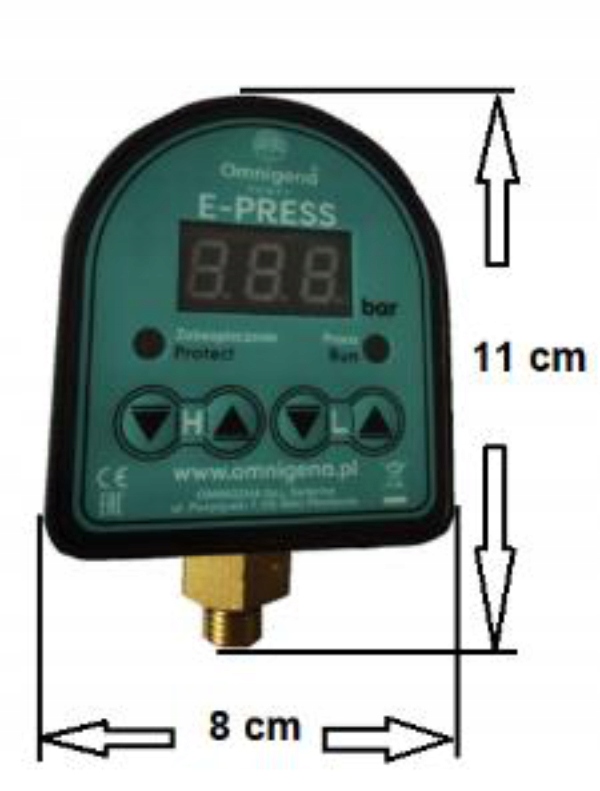 OMNIGENA STEROWNIK WŁĄCZNIK E-PRESS AUTOMATYCZNY 2 x KABLE 40/45cm 10 Bar