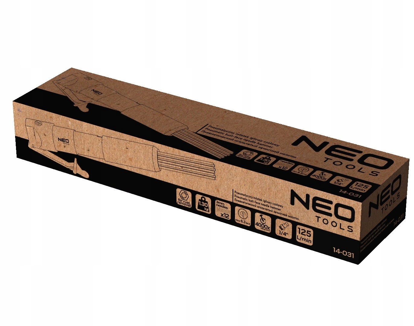 NEO PNEUMAT MŁOTEK IGŁOWY DO RDZY I SPAWÓW 12X3mm