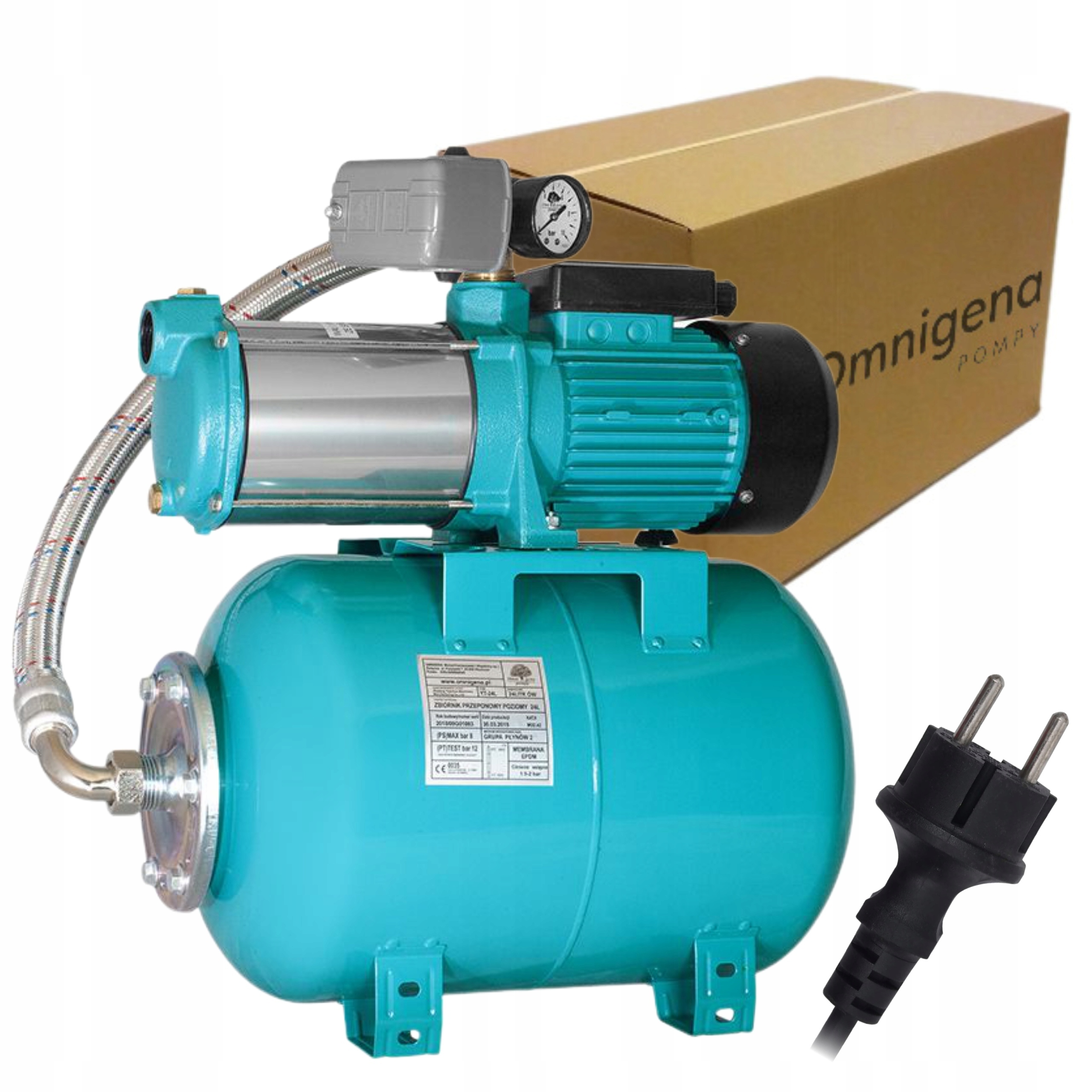 OMNIGENA MH 1400 PREMIUM 230V POMPA HYDROFOROWA 1300W 7800 l/h ZBIORNIK 24L
