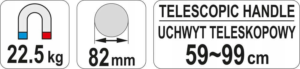 YATO CHWYTAK MAGNETYCZNY TELESKOPOWY 590-990 MM UDŹWIG MAX 22,5KG YT-0860