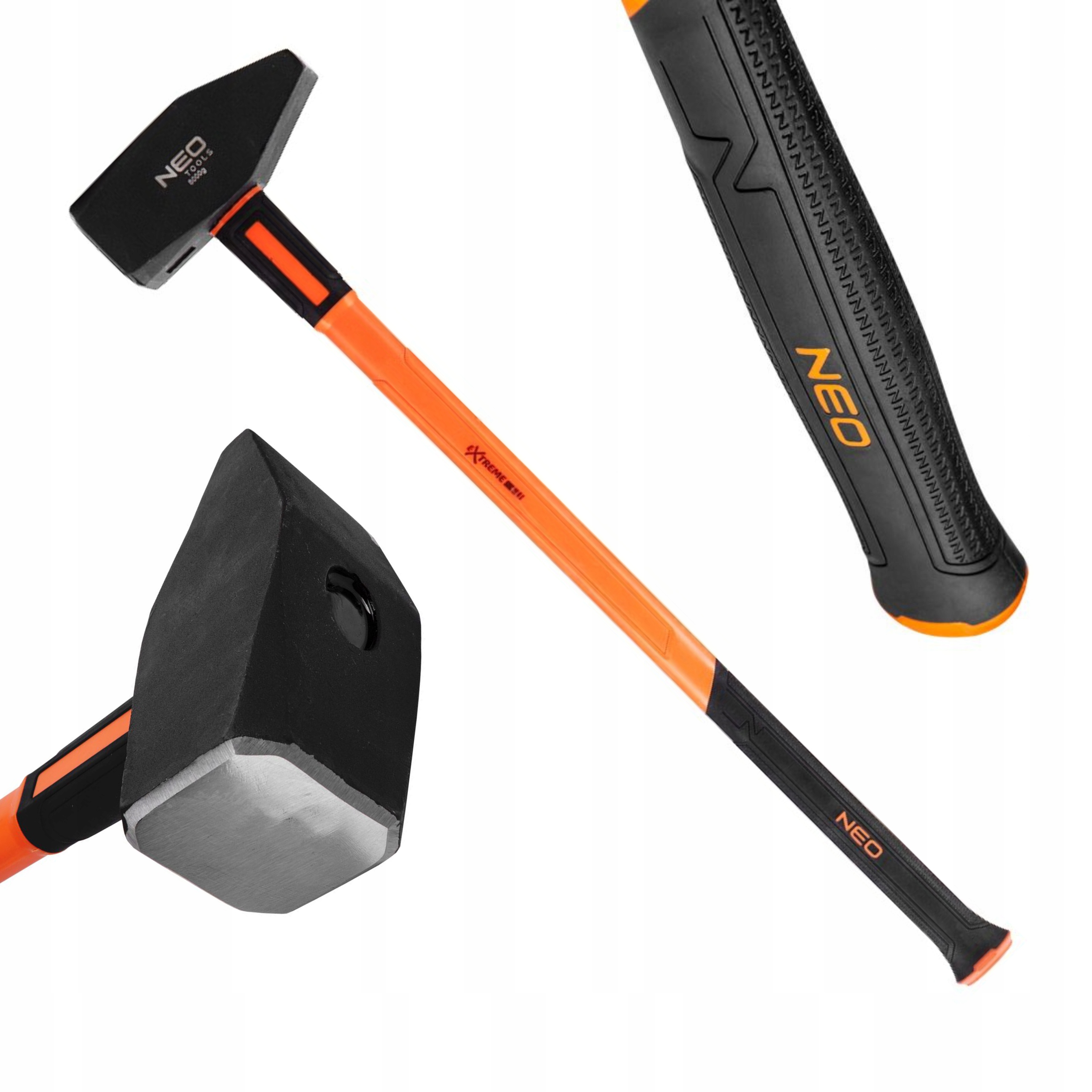 NEO MŁOTEK ŚLUSARSKI WYBURZENIOWY 8 KG, TRZONEK Z WŁÓKNA SZKLANEGO 25-155