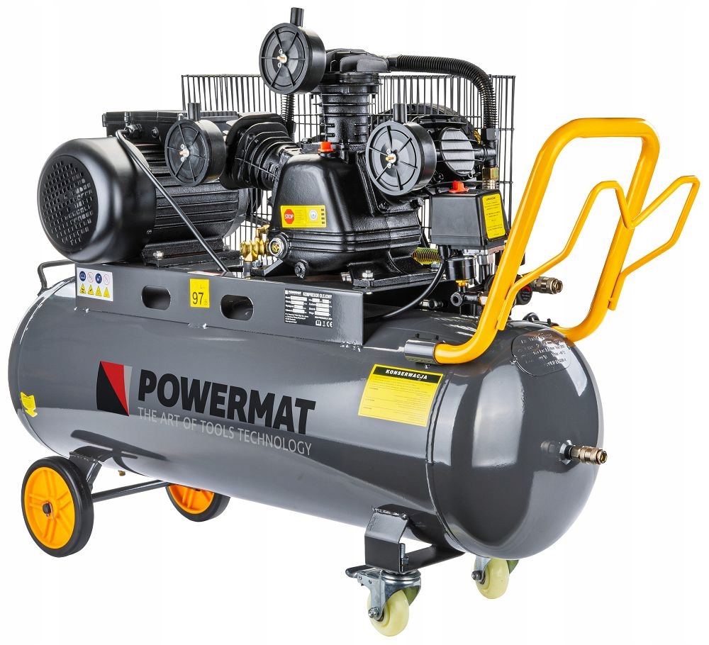 POWERMAT KOMPRESOR OLEJOWY 4KM 100L 650L/MIN 8BAR +WĄŻ 15M PM-KO-100T-230V