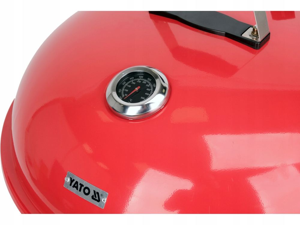 YATO GRILL OGRODOWY WĘGLOWY OKRĄGŁY Z POKRYWĄ RUSZT 54cm STALOWY CZERWONY