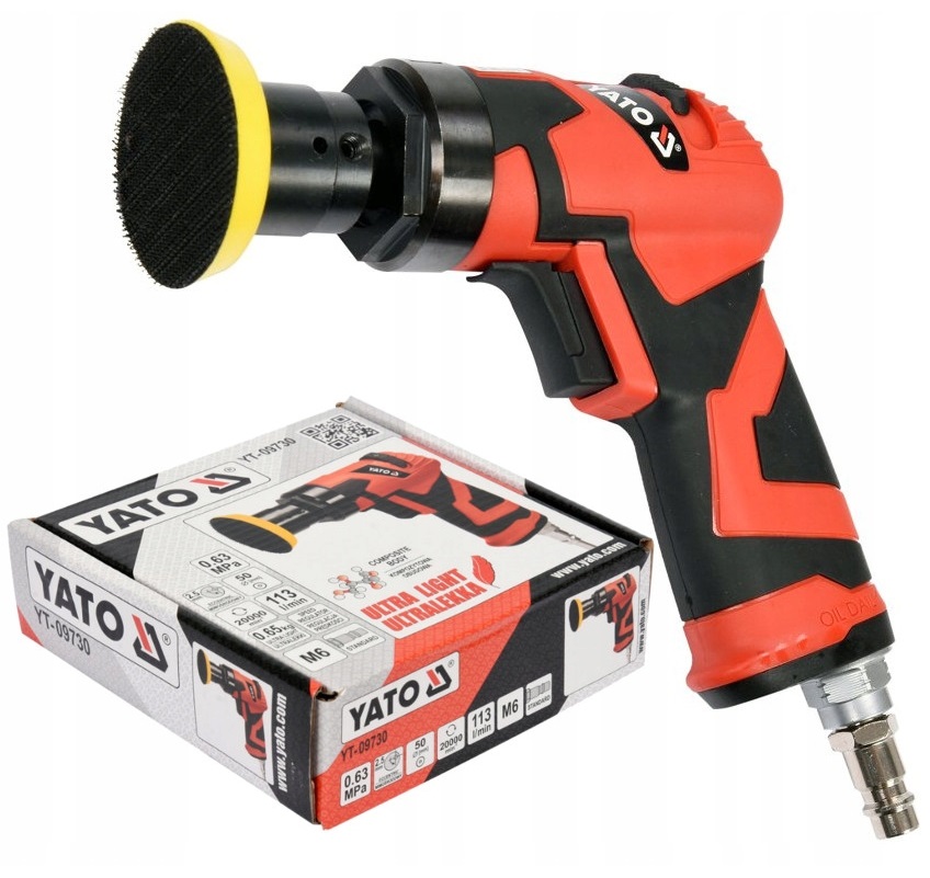 YATO SZLIFIERKA MIMOŚRODOWA PNEUMATYCZNA KĄTOWA 50MM OBUDOWA KOMPOZYT 2,5mm