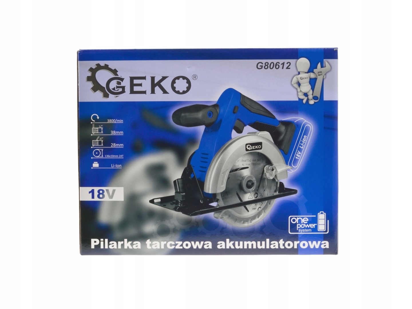 GEKO PILARKA PIŁA TARCZOWA AKUMULATOROWA 18V LI-ION SOLO G80612