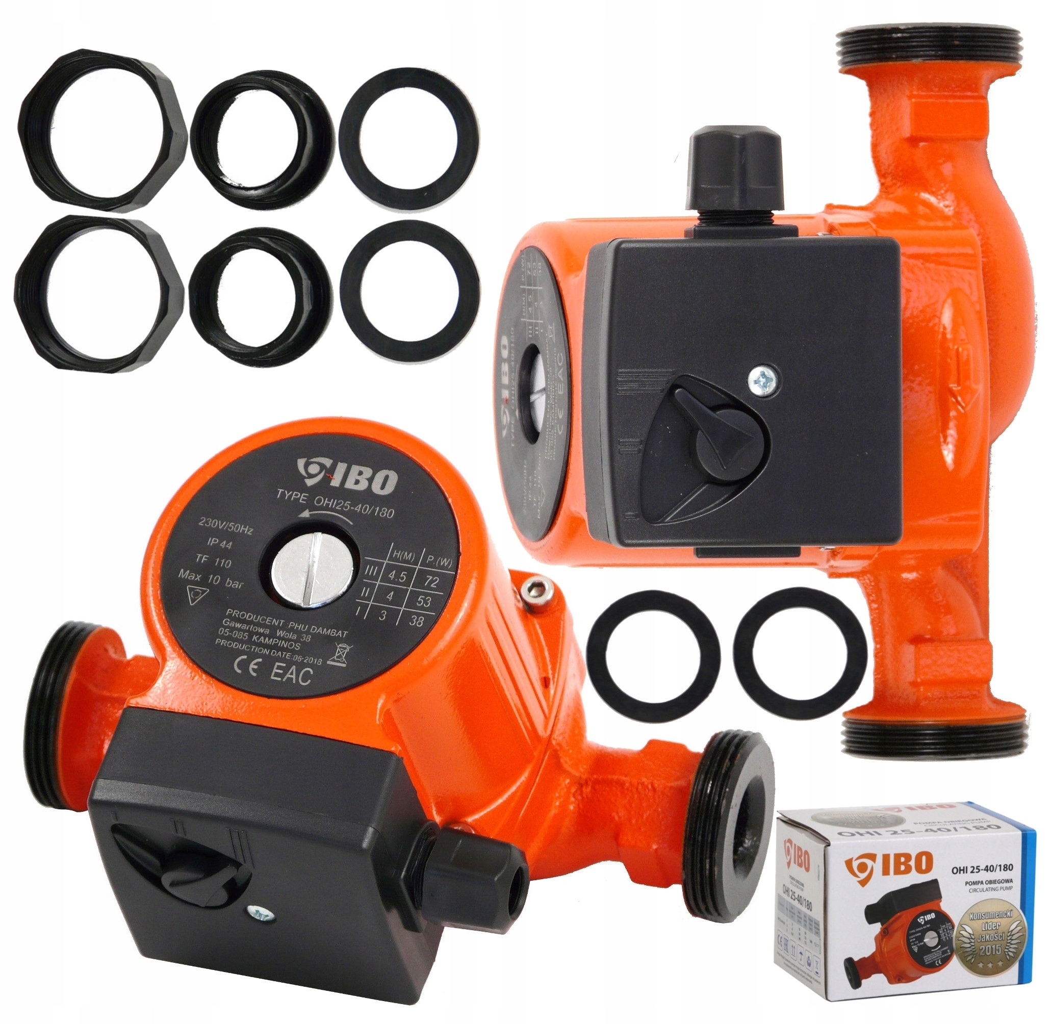 IBO OHI 25-40/180 POMPA OBIEGOWA CYRKULACYJNA MOCNA WYDAJNA 3 BIEGOWA +ŚRU