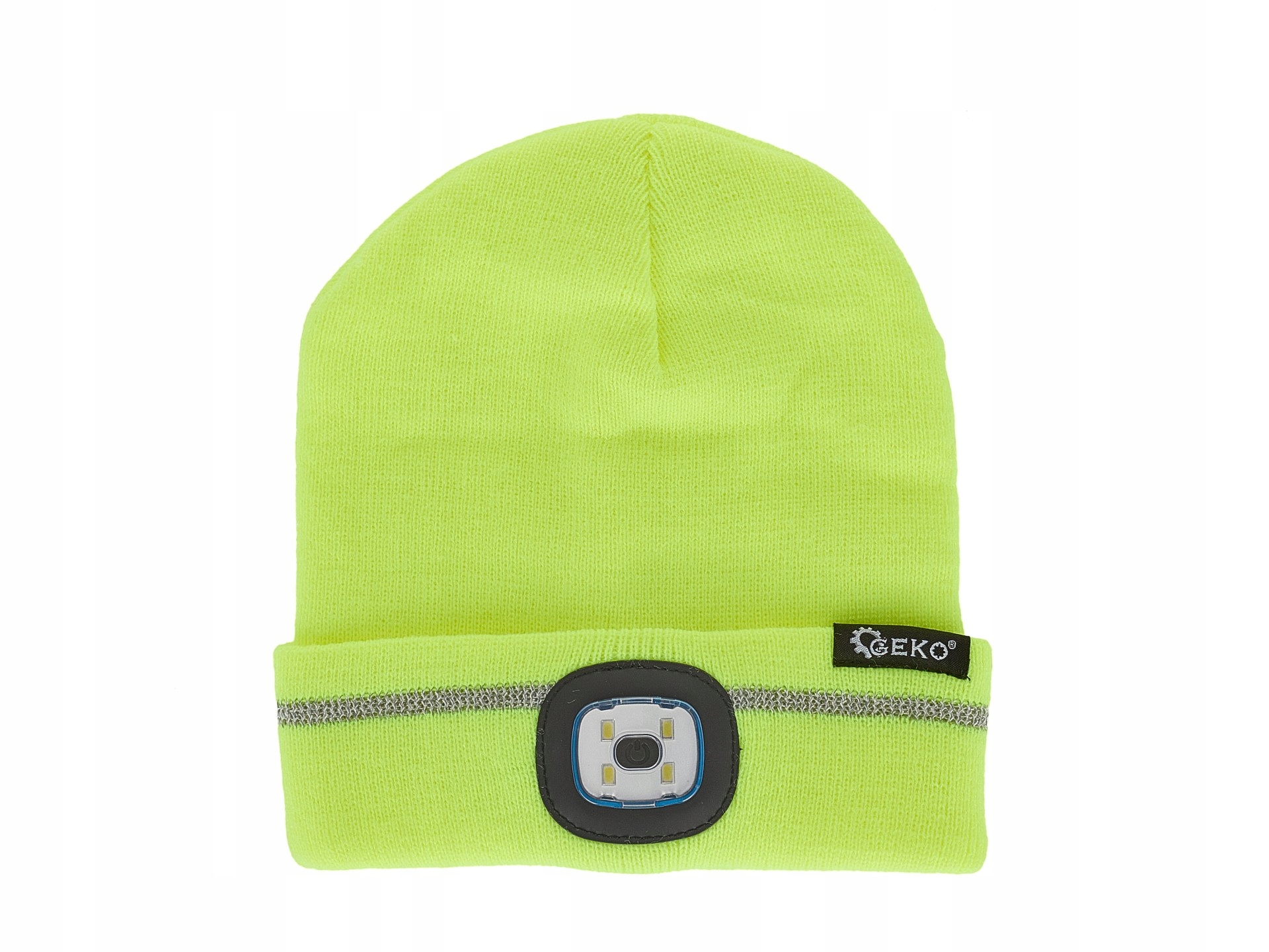 CZAPKA Z LATARKĄ AKUMULATOROWA USB ODBLASKOWA LED ŻÓŁTA ROZMIAR UNIWERSALNY