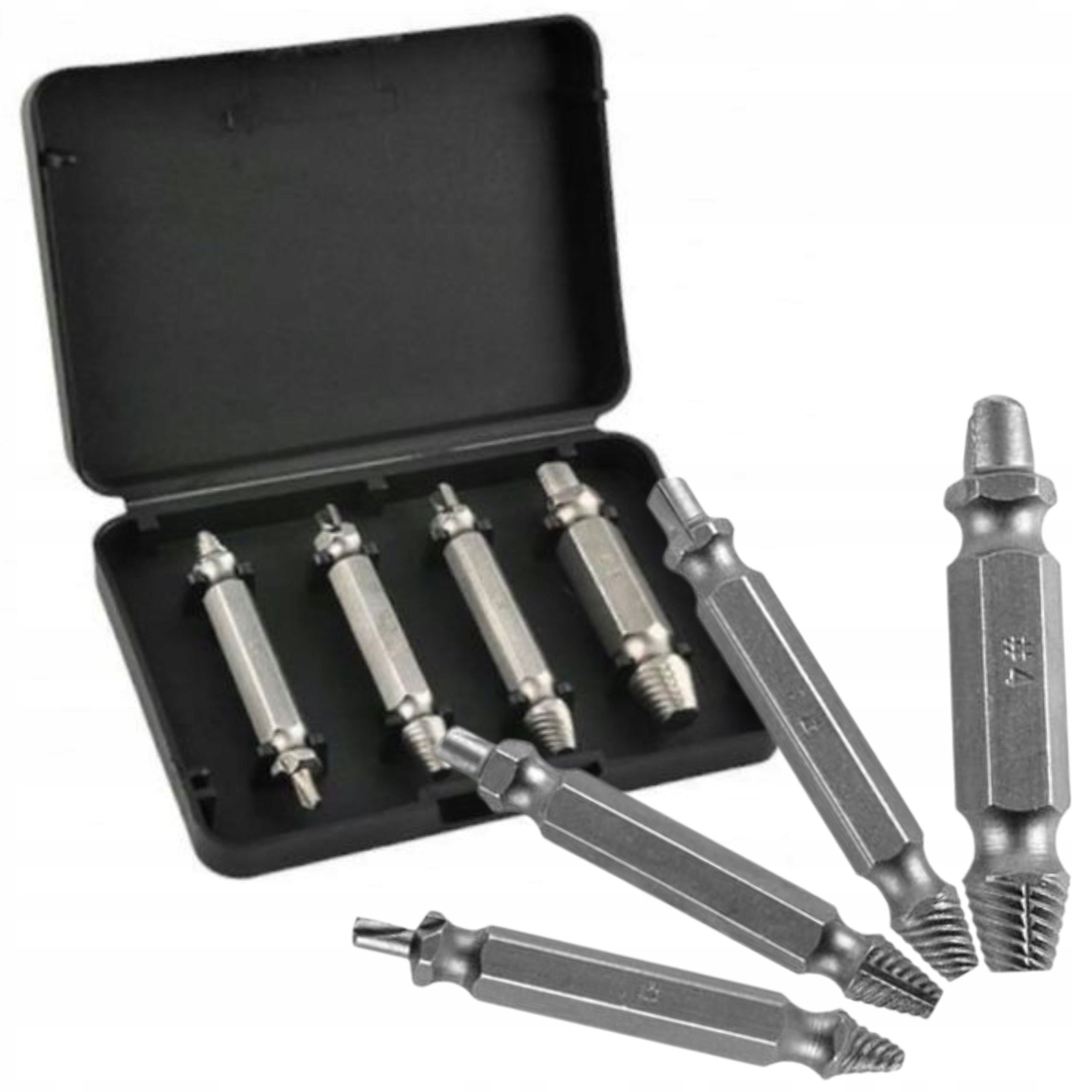 KRAFT&DELE ZESTAW DO WYKRĘCANIA ZERWANYCH WKRĘTÓW ŚRUB 4 ELEMENTY + WALIZKA