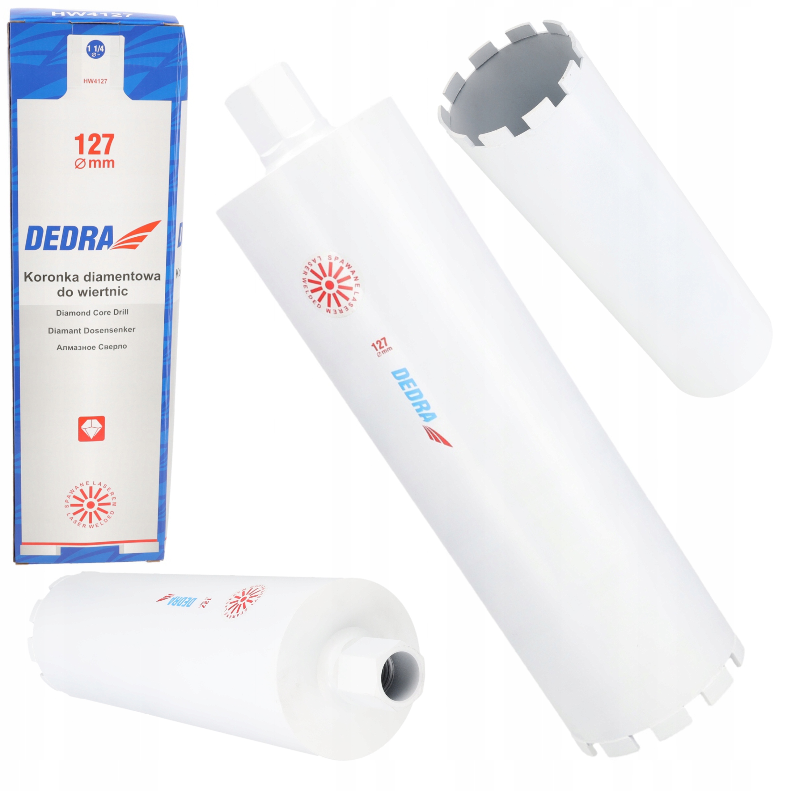 DEDRA OTWORNICA DIAMENTOWA KORONKA 127X400mm DO BETONU WIERTNICY HW4127
