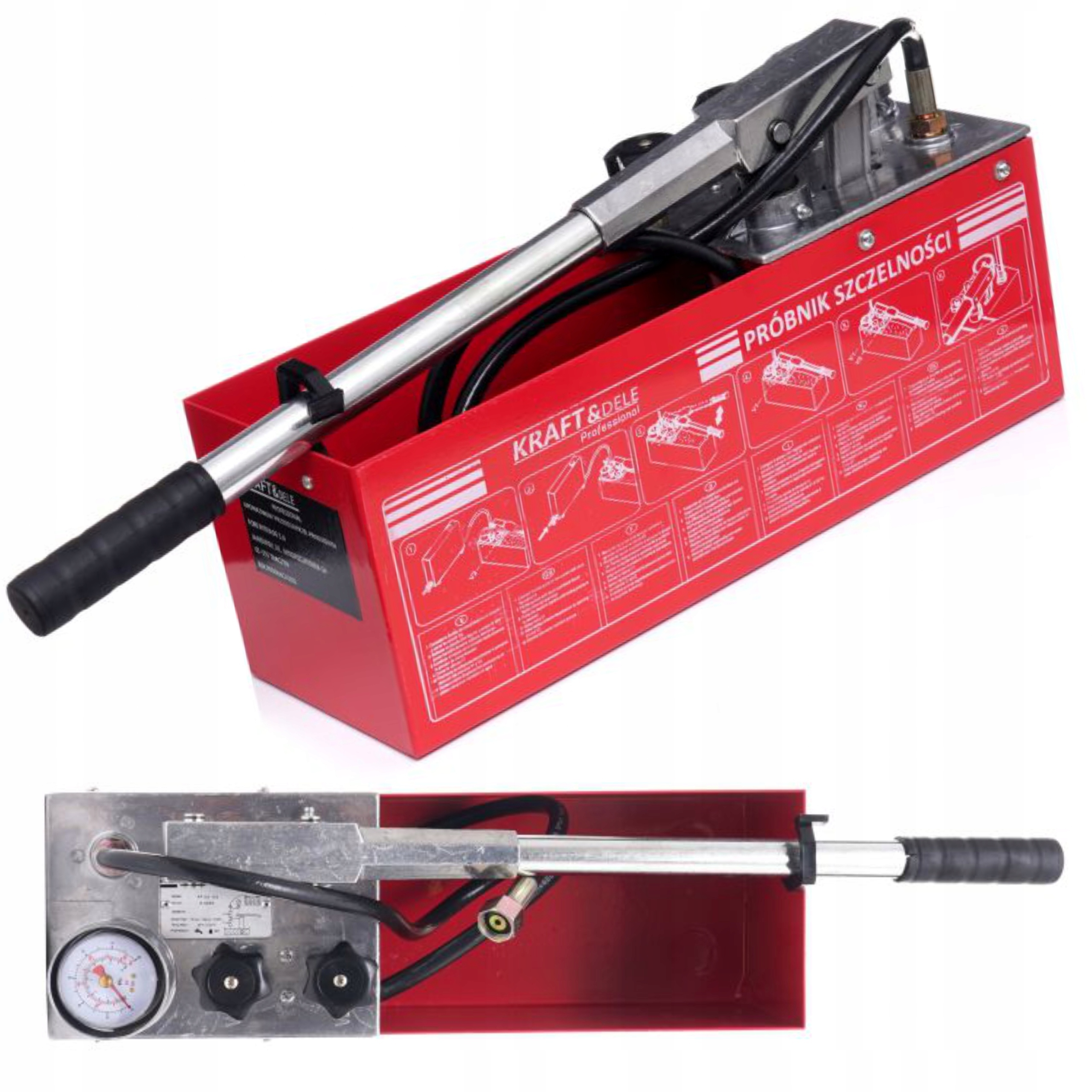 POMPA CIŚNIENIOWA KONTROLNA DO PRÓB CIŚNIENIOWYCH 0-50 kg 45ml 12L KD10478