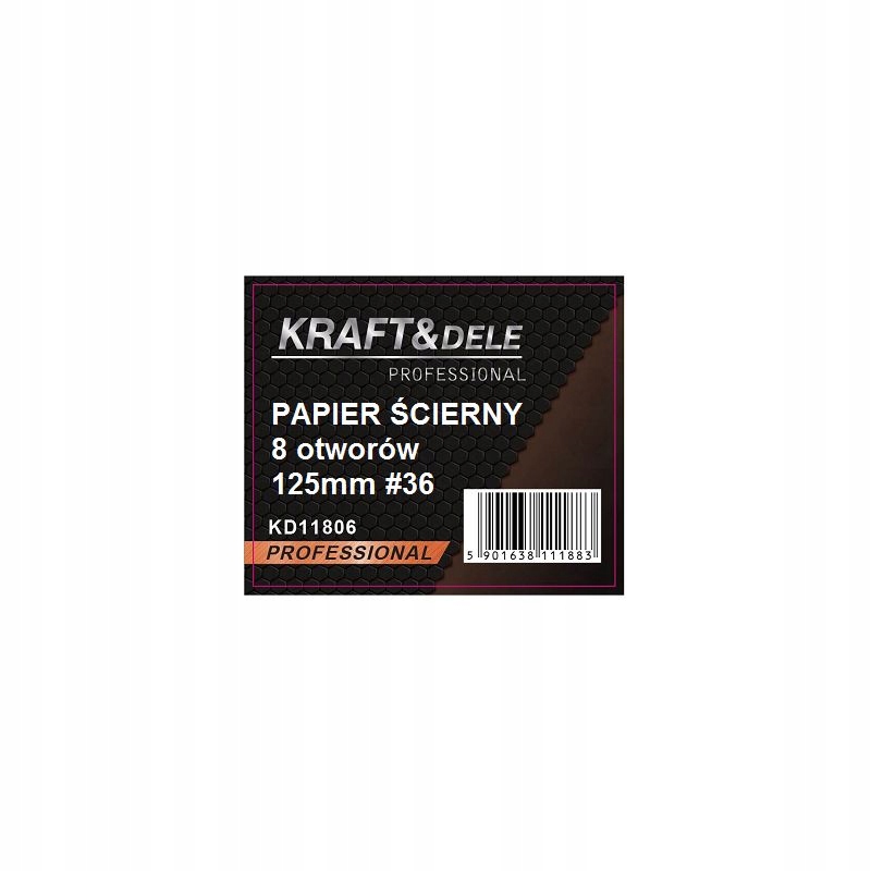 PAPIER ŚCIERNY NA RZEP Z OTWORAMI 125mm P36 50SZT KD11806