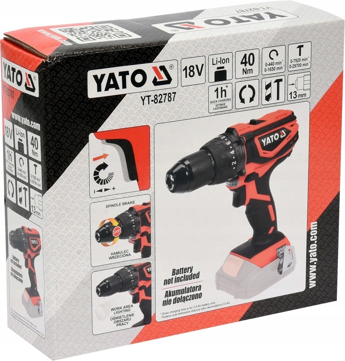 YATO WIERTARKO-WKRĘTARKA UDAROWA 18V YT-82787