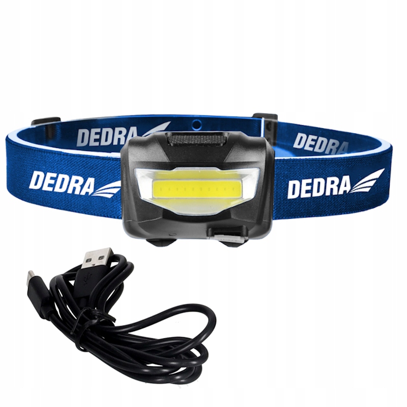 DEDRA LATARKA CZOŁOWA CZOŁÓWKA AKUMUL. 1200MAH 150LM CZUJNIK RUCHU NA GŁOWĘ
