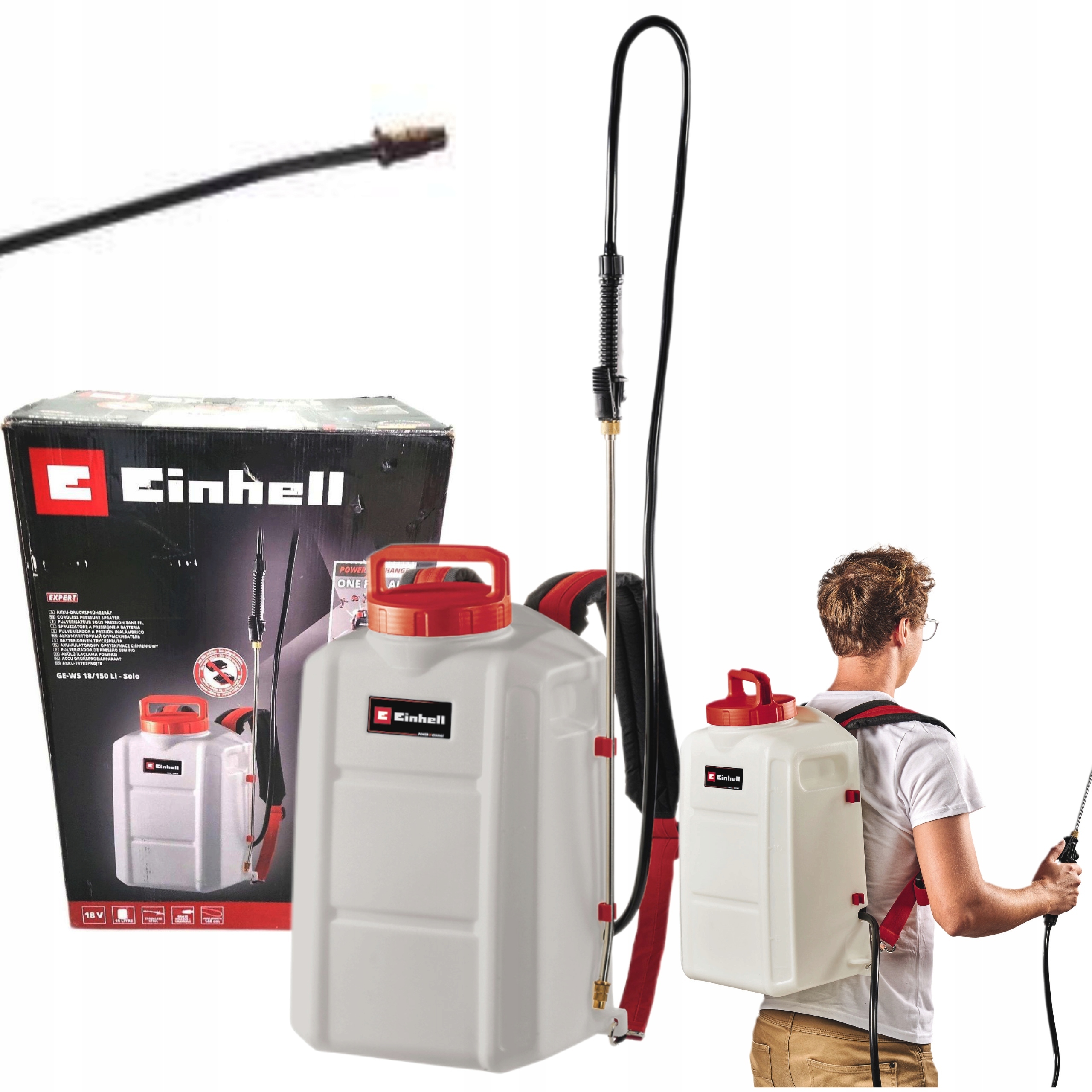 EINHELL OPRYSKIWACZ AKUMULATOROWY OGRODOWY 18V PLECAKOWY 15L GE-WS 18/150
