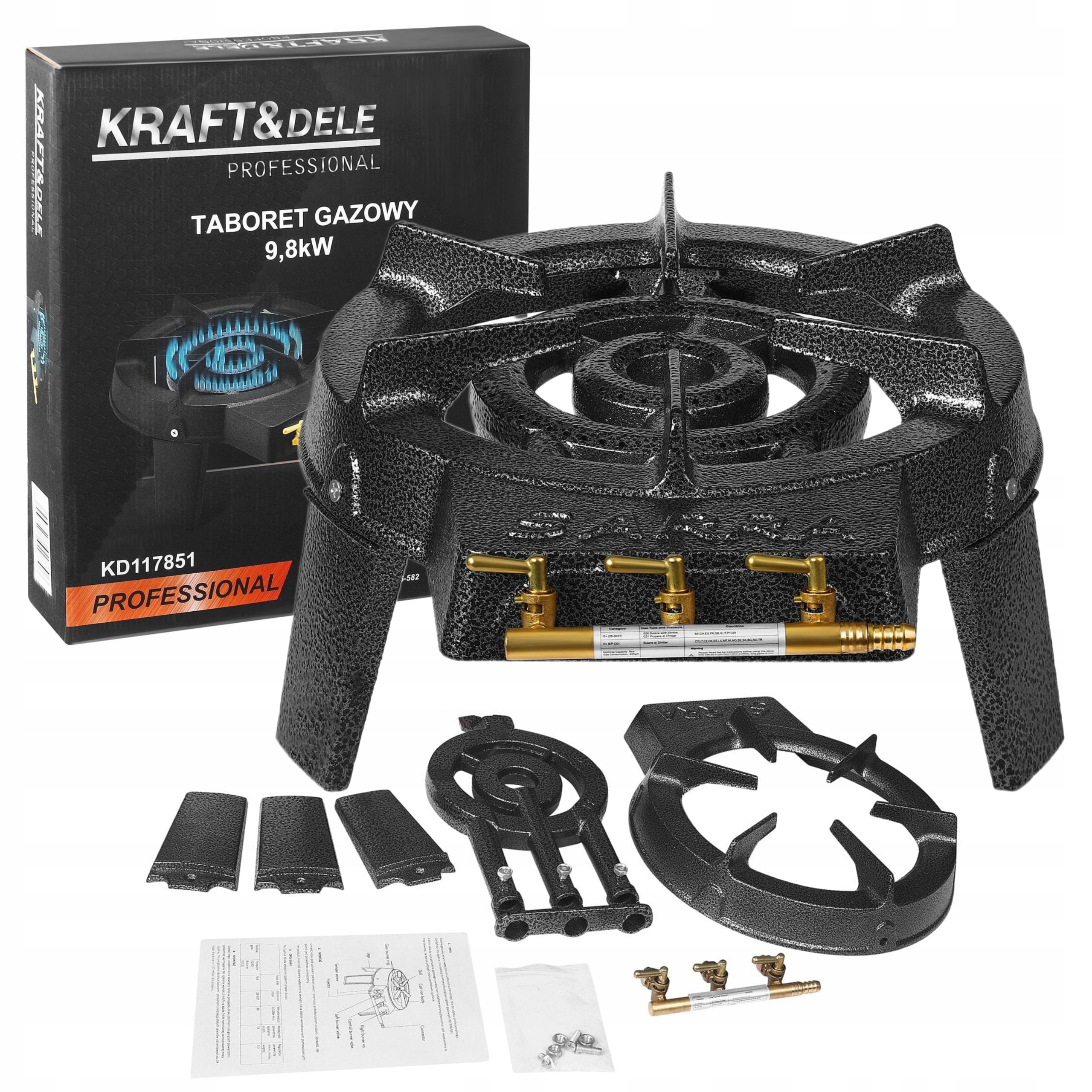 KRAFT&DELE TABORET GAZOWY 9,8kW 28–307 mBar REGULACJA PŁOMIENIA KD117851