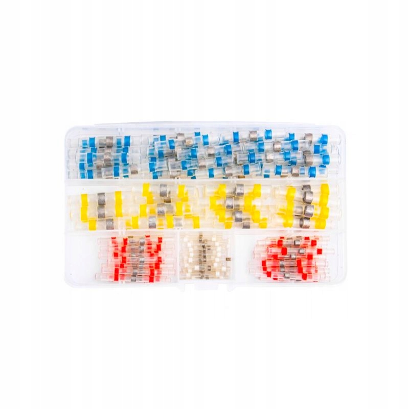 KOSZULKI RURKI TERMOKURCZLIWE Z CYNĄ 120 SZTUK ORGANIZER ZŁĄCZA LUTOWNICZE