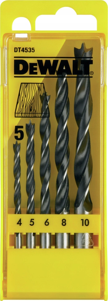 DeWALT DT4535 zestaw wiertła drewna 5 sztuk 4-10mm