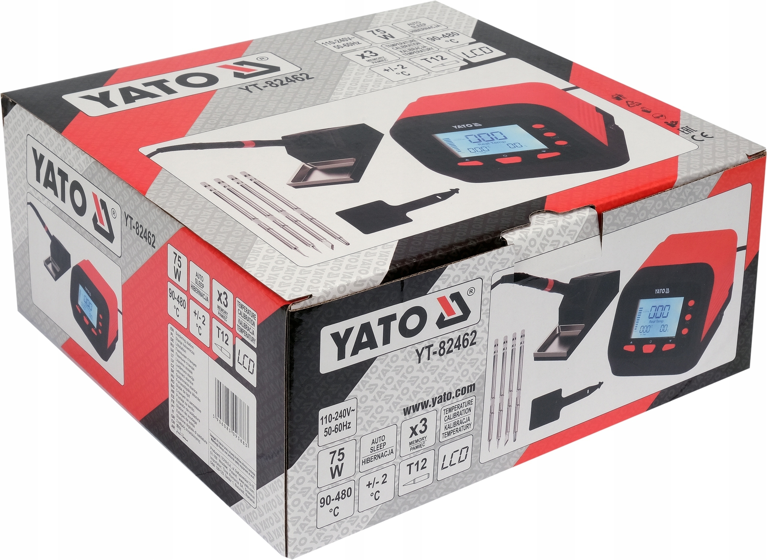 YATO STACJA LUTOWNICZA PROFESJONALNA CYFROWA 75W TYP GROT, WYŚWIETLACZ LCD