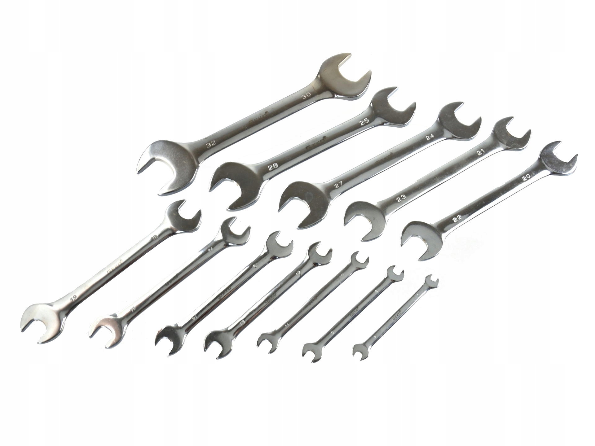 GEKO ZESTAW KOMPLET KLUCZY PŁASKICH 6-32MM 12 SZTUK NA KLIPIE G11345