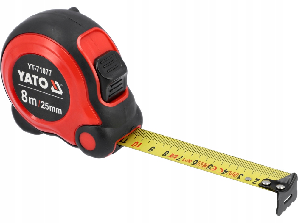 YATO UNIWERSALNA MIARA ZWIJANA MIARKA 8m x 25mm METRÓWKA Z BLOKADĄ YT-71077