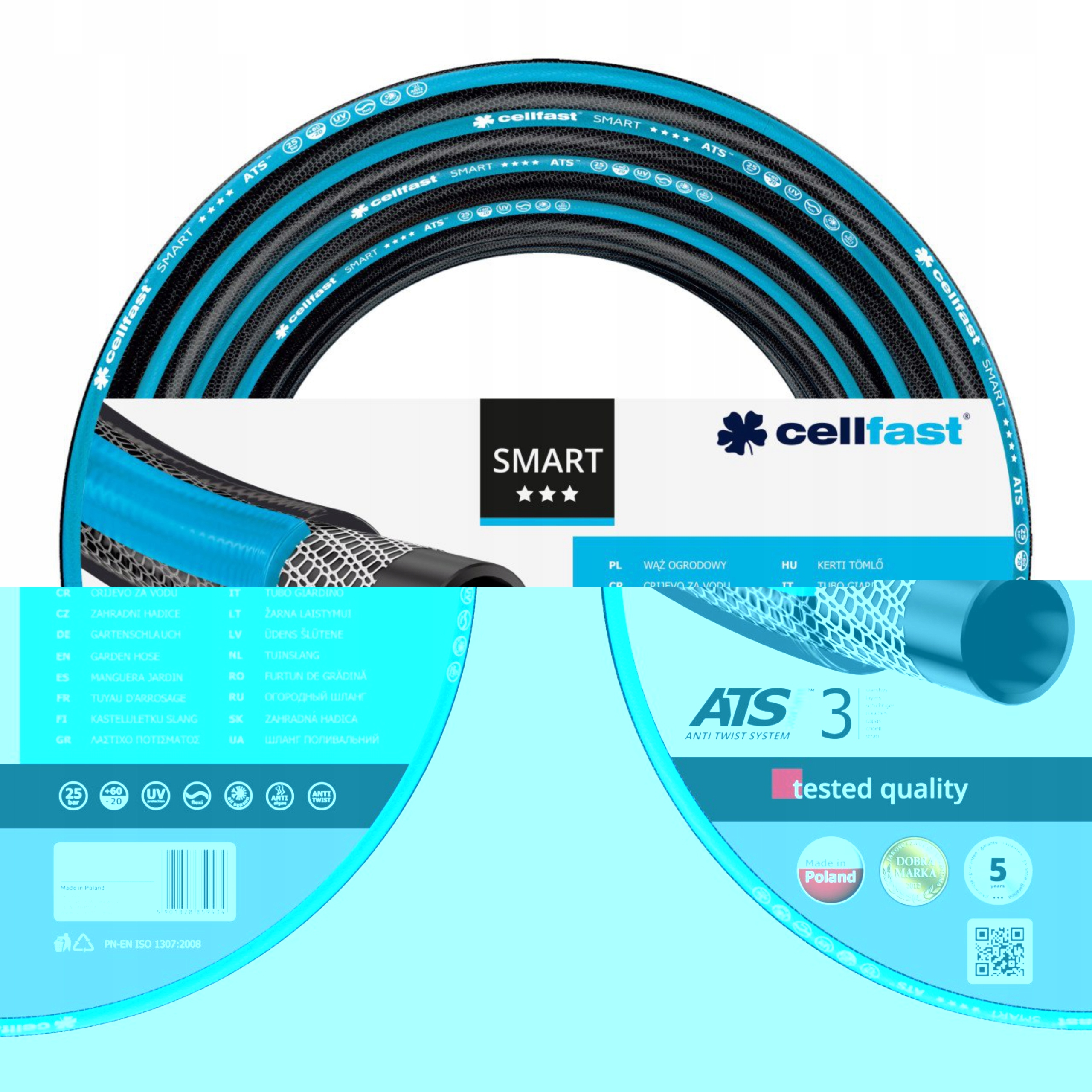 CELLFAST WĄŻ OGRODOWY SMART ATSV 3-WARSTW 3/4" 50m