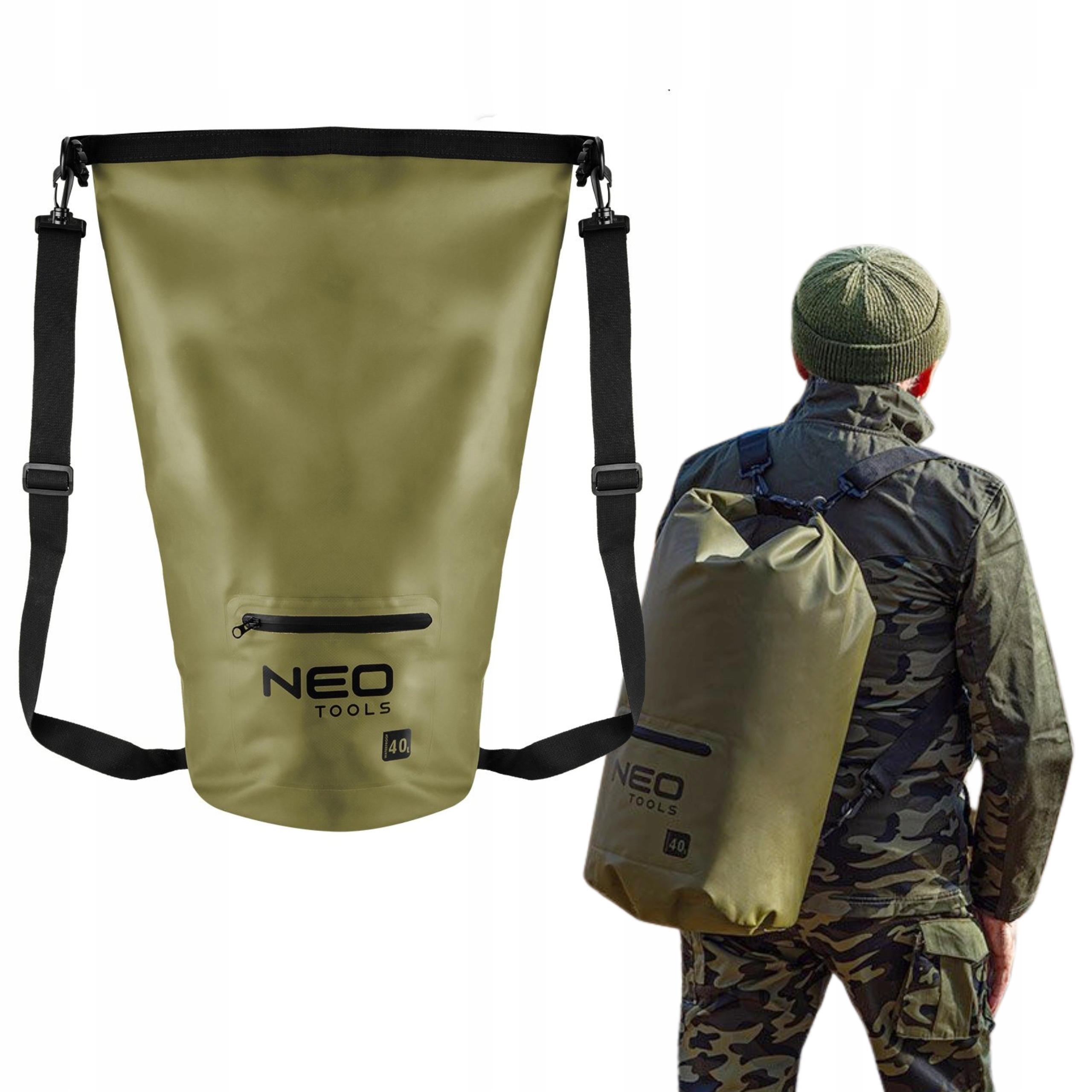 NEO PLECAK WODOODPORNY 40L 28x65cm PVC 500D WATERPROOF 63-162 SURVIVALOWY