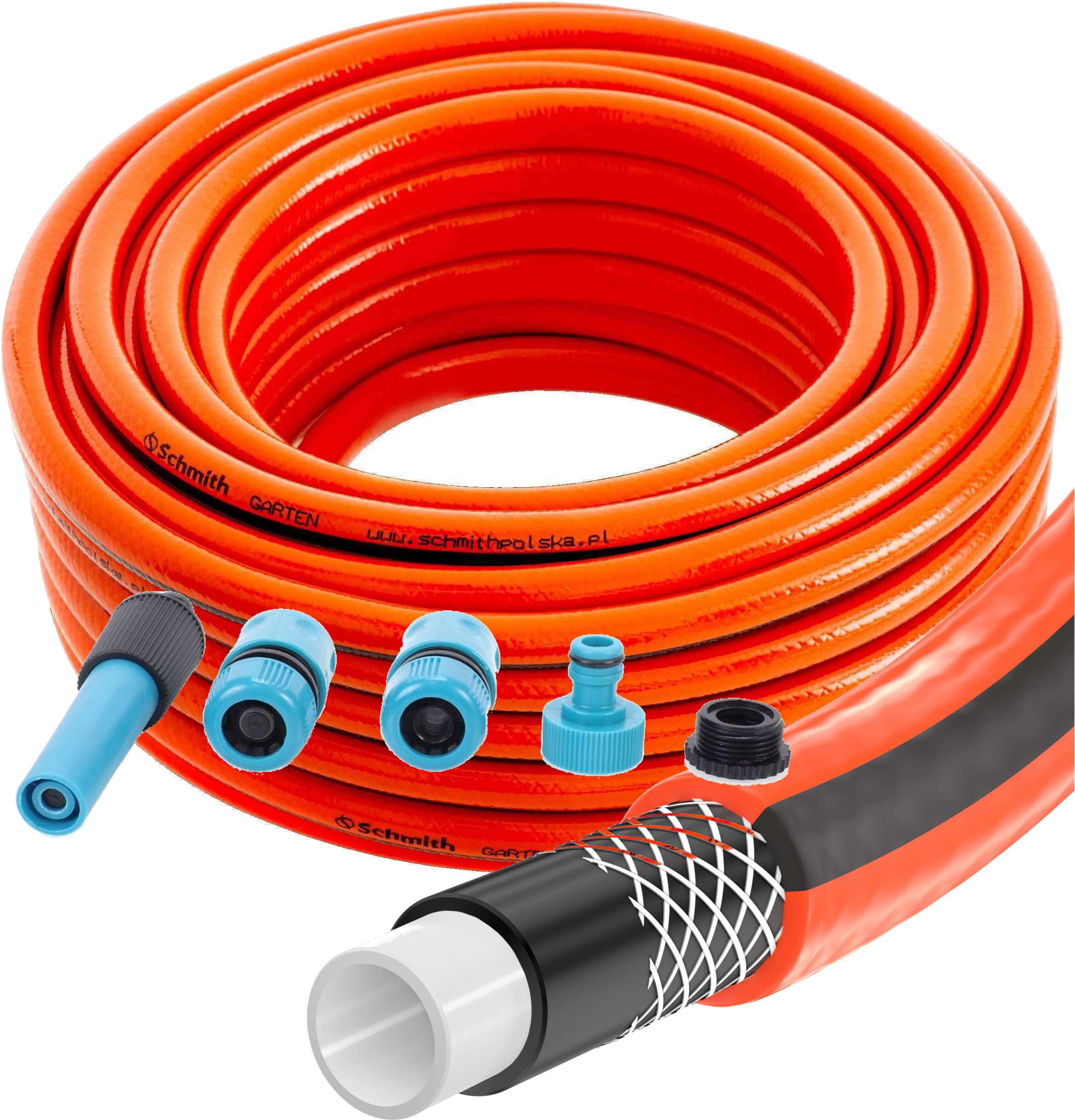 SCHMITH WĄŻ OGRODOWY 4-WARSTWOWY 20BAR 3/4" 20m UV SGWO PREMIUM + ZŁĄCZKI