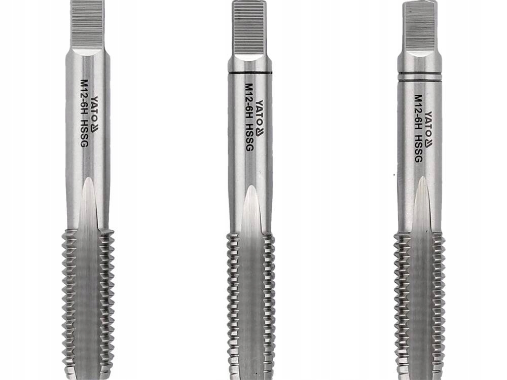 YATO GWINTOWNIK RĘCZNY HSS DO GWINTÓW M12 ZESTAW 3 SZT.