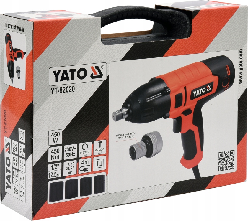 YATO ELEKTRYCZNY KLUCZ UDAROWY 450W 1/2 + 10 nas