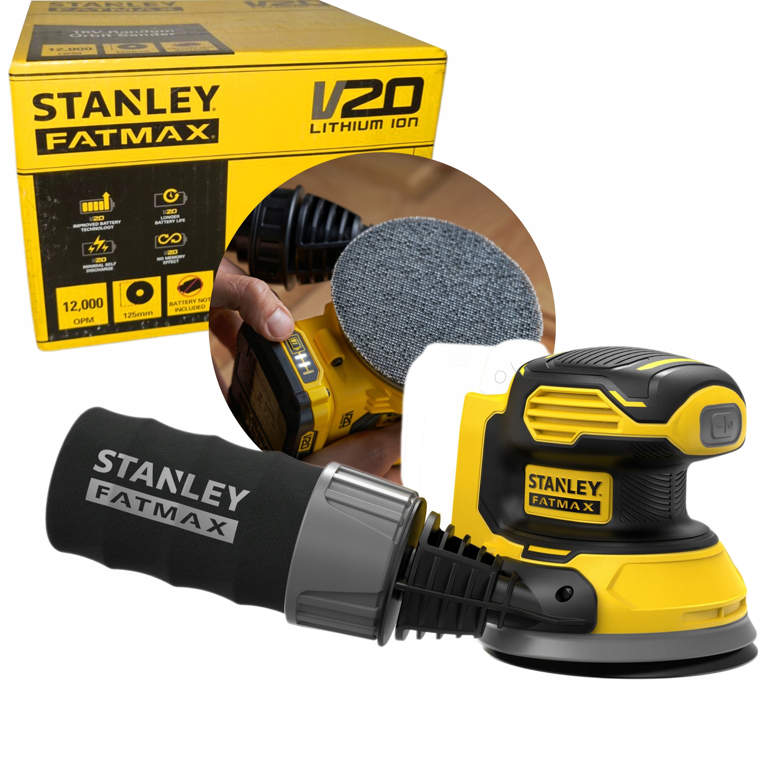 STANLEY SZLIFIERKA OSCYLACYJNA PEX AKUMULATOROWA 125mm 18V FatMax SFMCW220B