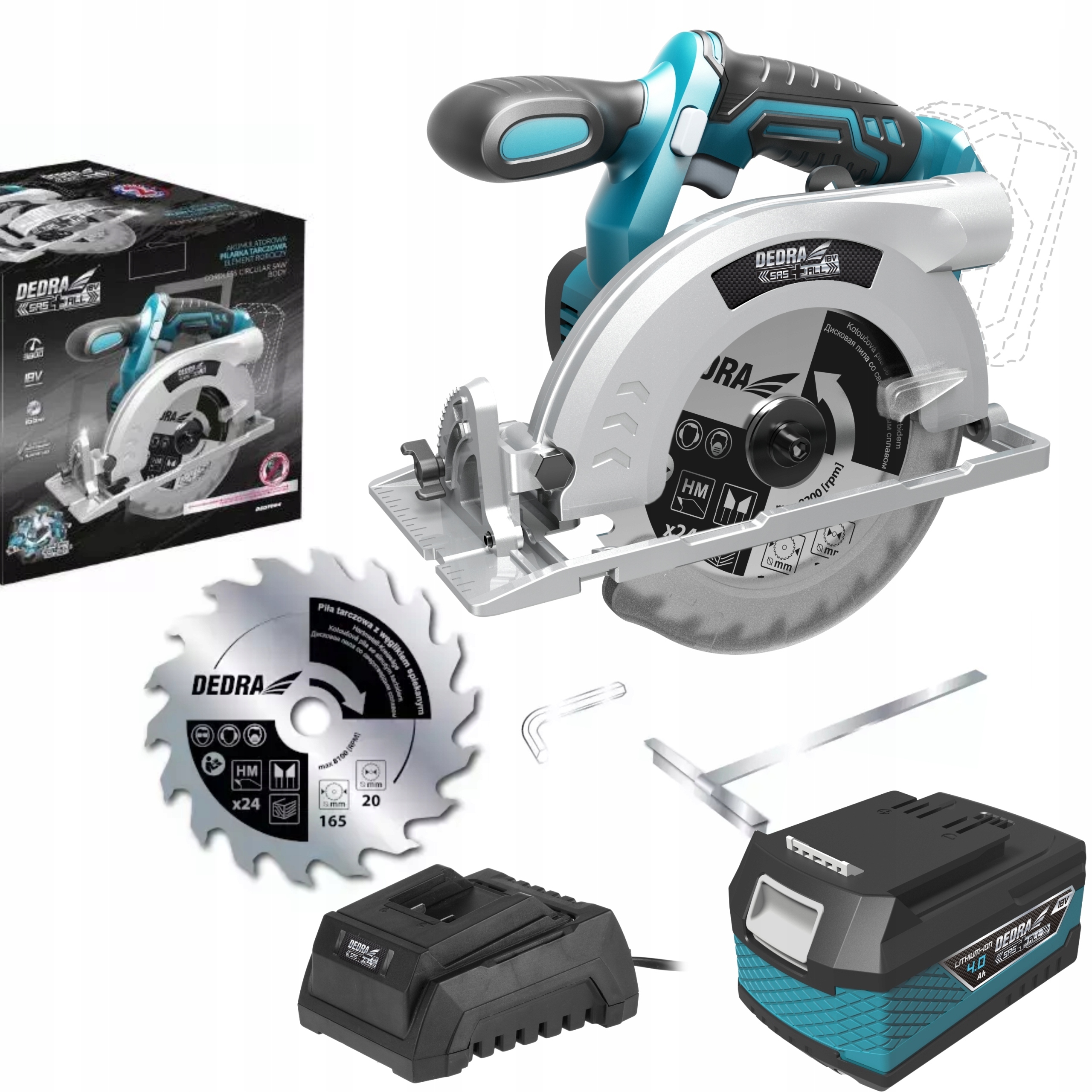 PIŁA PILARKA TARCZOWA Akumulatorowa 18V DEDRA +4Ah