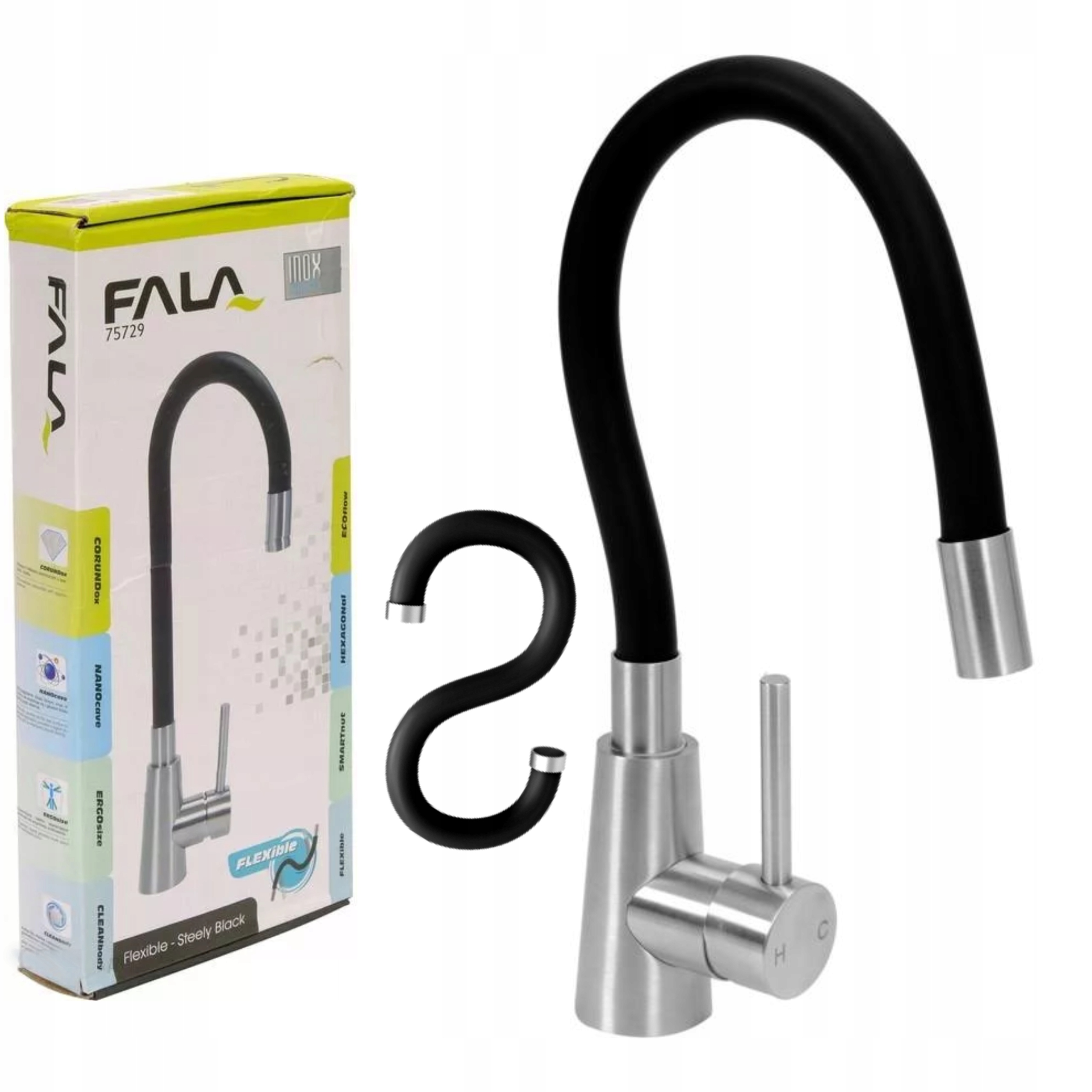 BATERIA ZLEWOZMYWAKOWA FLEXIBLE STEELY BLACK 75729