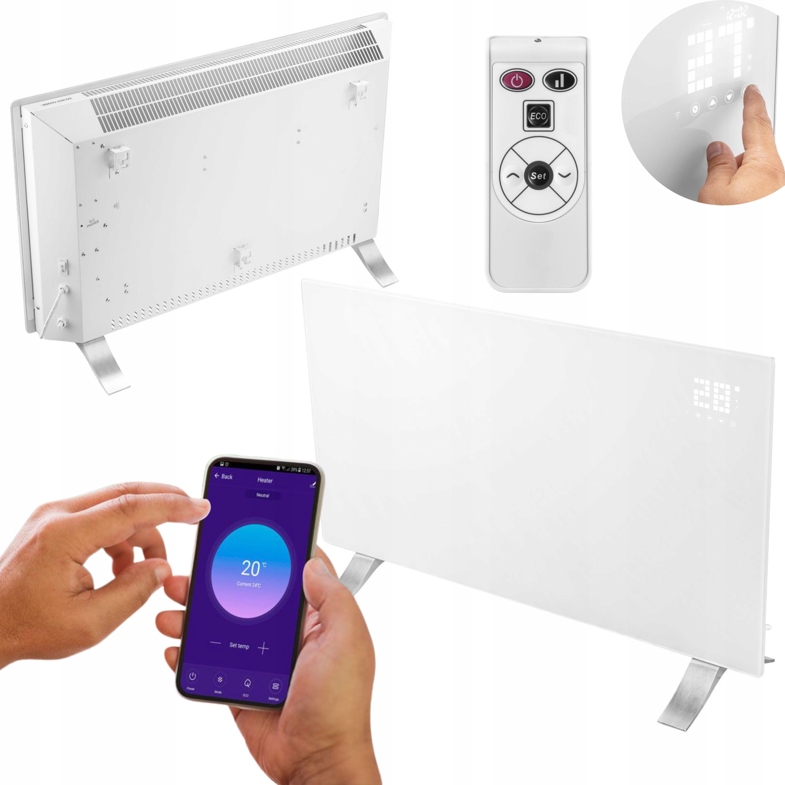 NEO ELEKTRYCZNY GRZEJNIK KONWEKTOROWY KALORYFER Z TERMOSTATEM 2000W WIFI