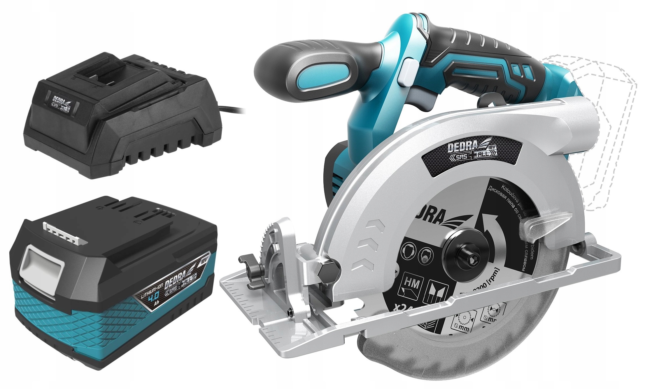 PIŁA PILARKA TARCZOWA Akumulatorowa 18V DEDRA +4Ah