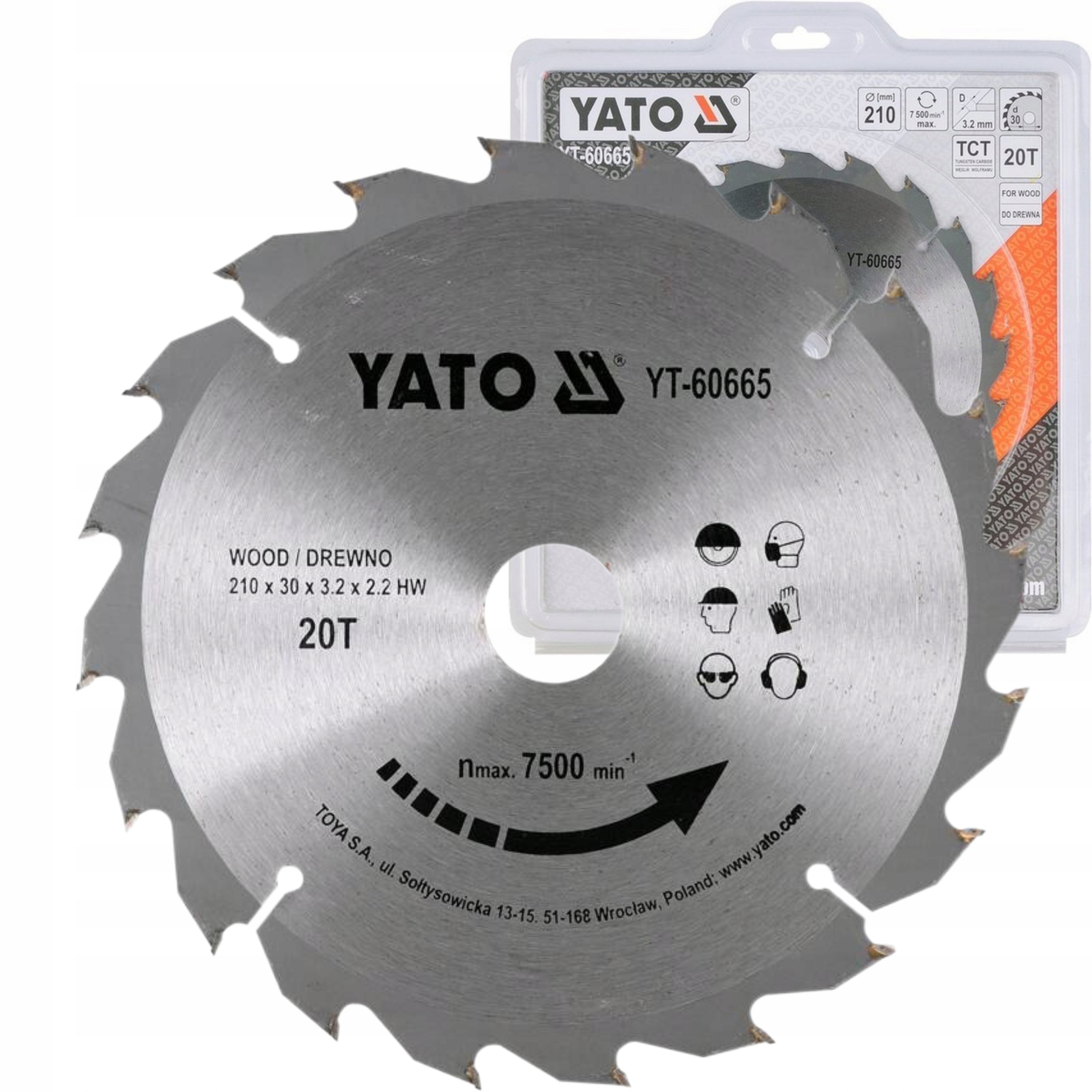 YATO TARCZA WIDIOWA DO DREWNA 210x30mm 20 ZĘBÓW YT-60665 PIŁA TARCZOWA