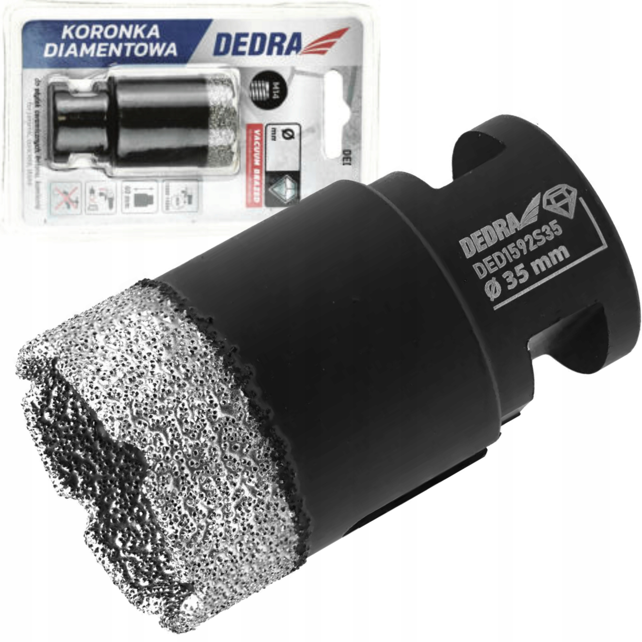 DEDRA OTWORNICA KORONKA DIAMENTOWA VACUUM BRAZED (VB) M14 35MM DED1592S35