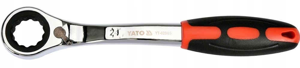 YATO KLUCZ OCZKOWY 24MM Z GRZECHOTKĄ GRZECHOTKA ODGIĘTY CrV 72ZĘBY YT-02385