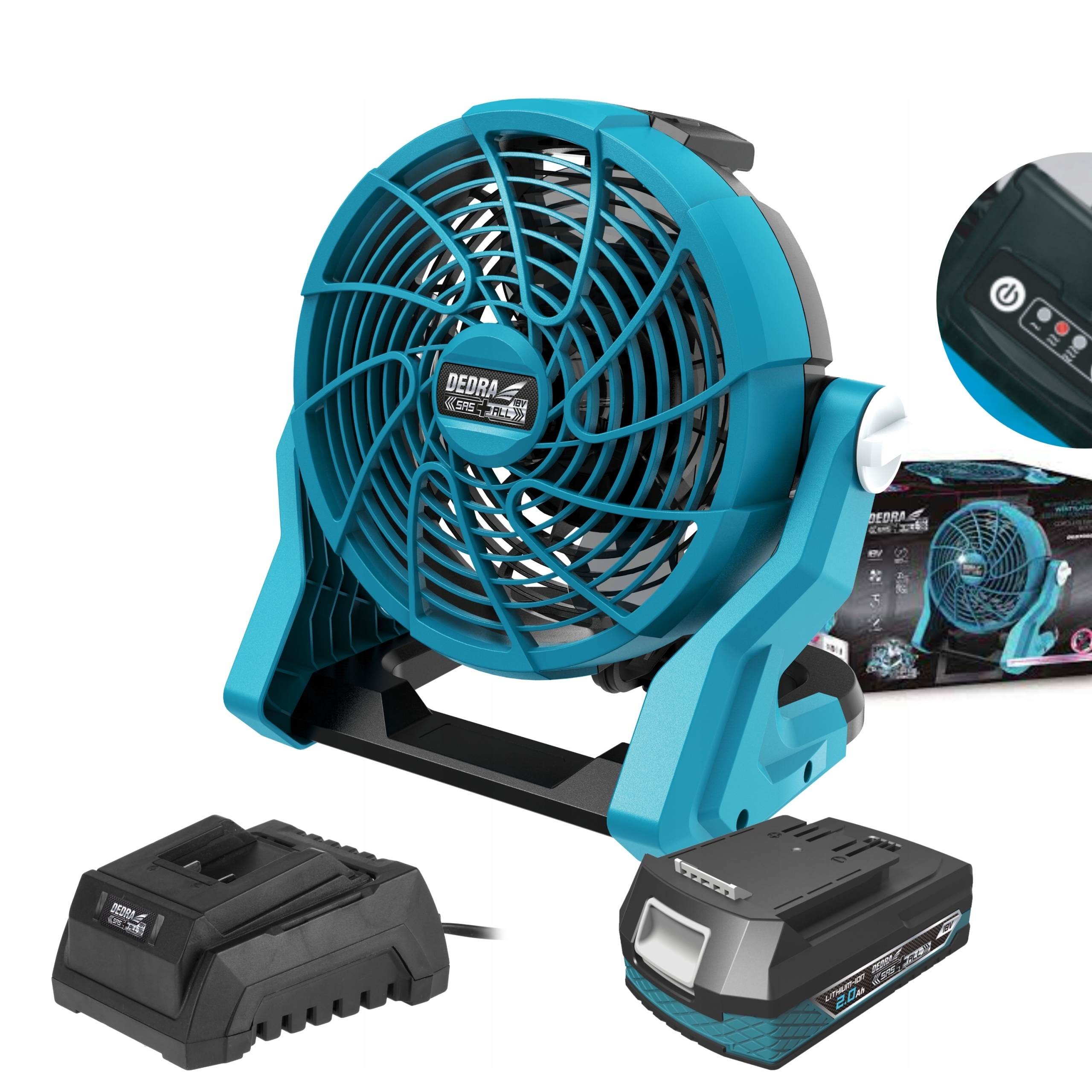 DEDRA WENTYLATOR AKUMULATOROWY SAS+ALL 18V + 2Ah