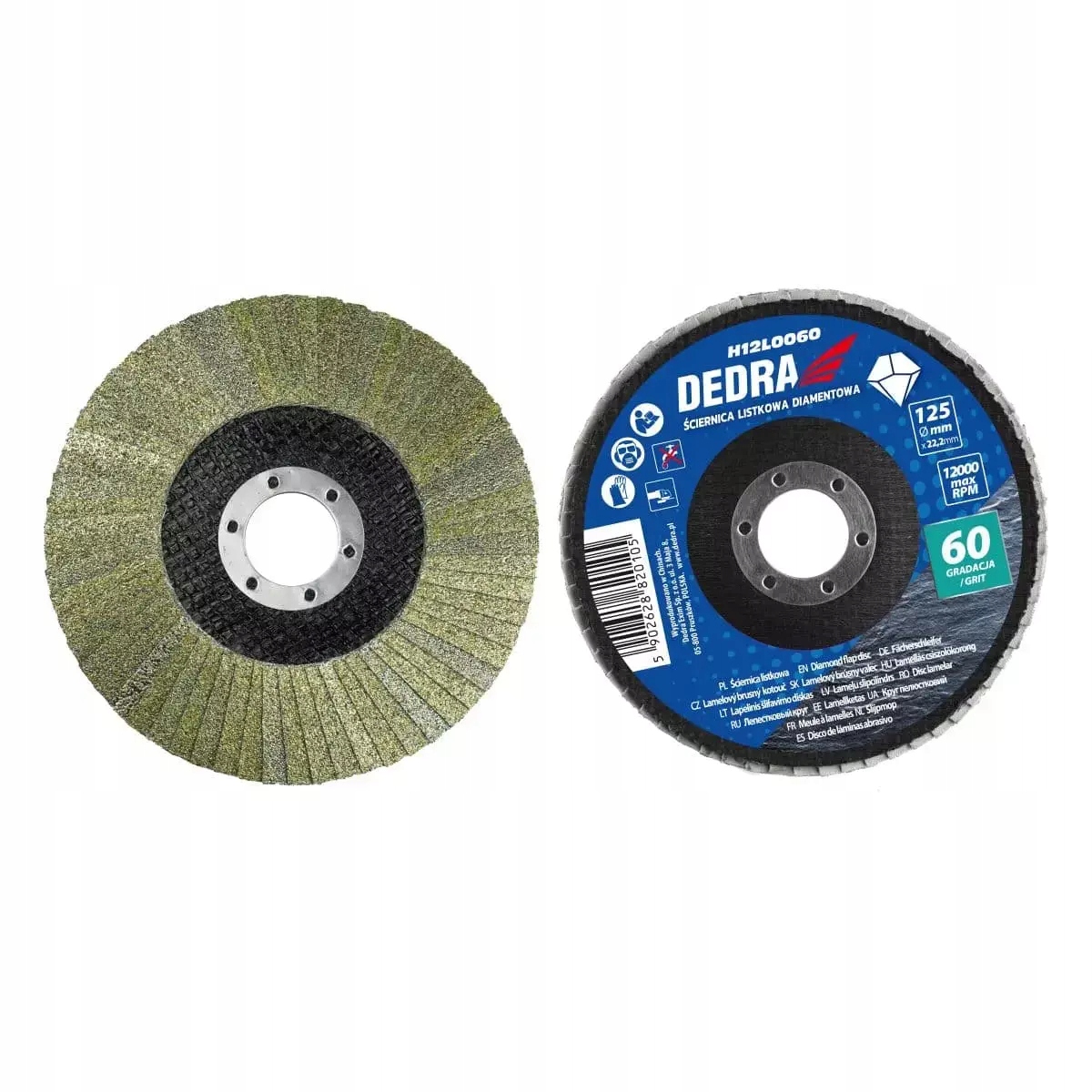 DEDRA ŚCIERNICA LISTKOWA DIAMENTOWA 125X22,2MM GR.60 H12L0060