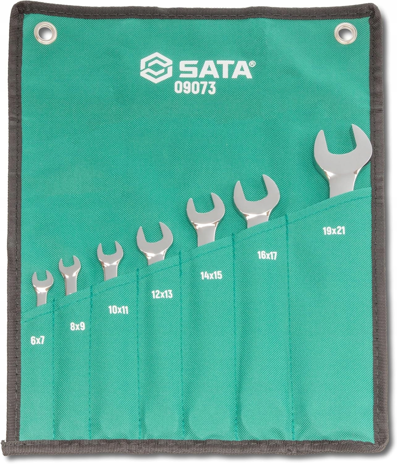 SATA ZESTAW 7 KLUCZY 6-21MM PŁASKICH DWUSTRONNYCH W SASZETCE ST09073SJ PŁ.