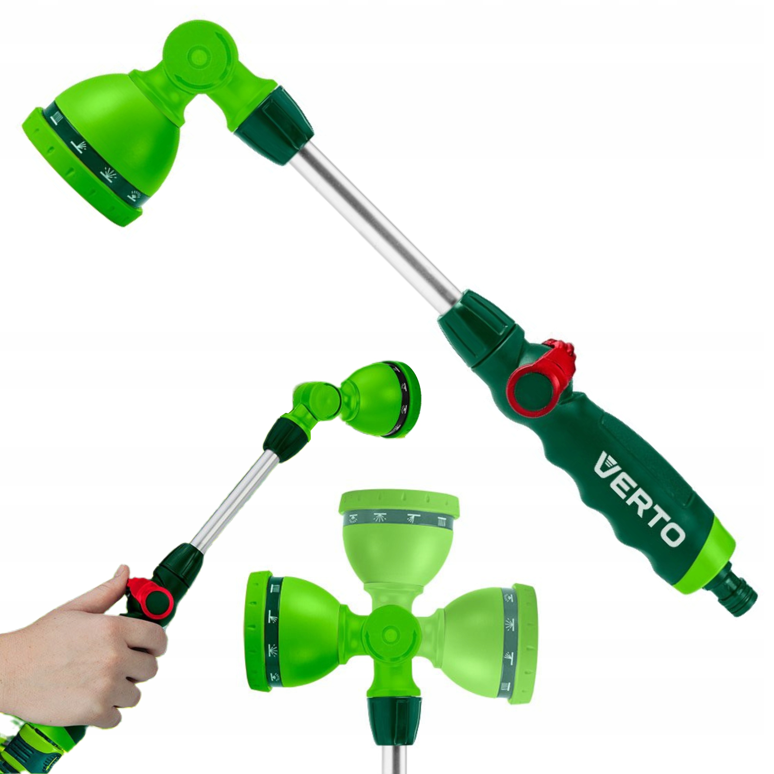 VERTO OGRODOWA LANCA REGULOWANA ZRASZACZ DO PODLEWANIA 10-FUNKCYJNA 15G681