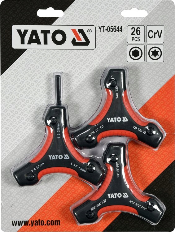 YATO Klucze imbusowe HEX TORX imbus składane 26szt