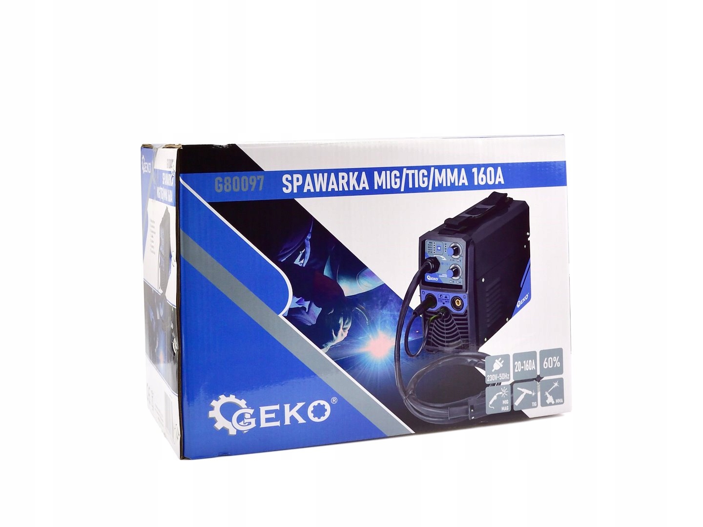 PÓŁAUTOMAT SPAWALNICZY SPAWARKA MIG/MAG MMA TIG 30-130A 230V G80097
