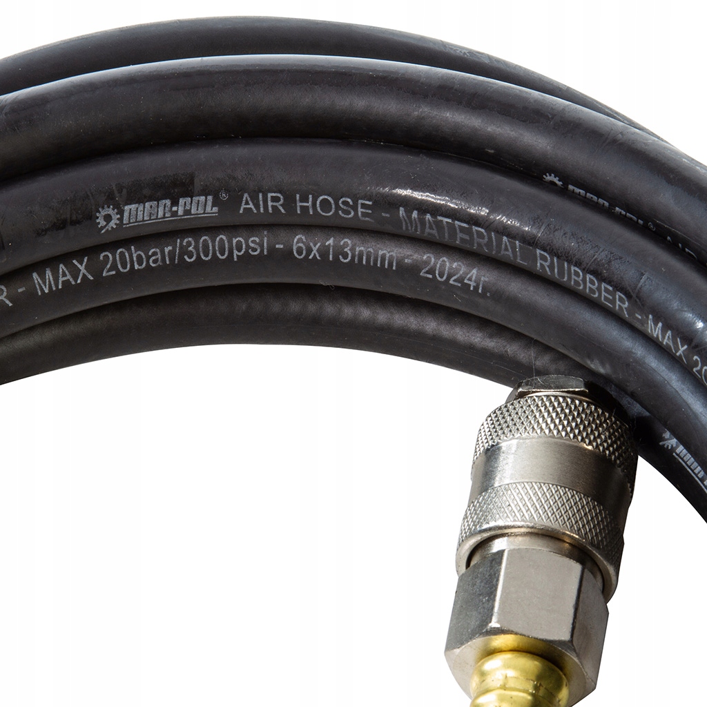 MAR-POL WĄŻ CIŚNIENIOWY GUMOWY OLEJOODPORNY 6X13mm 5m SZYBKOZŁĄCZKI M82100