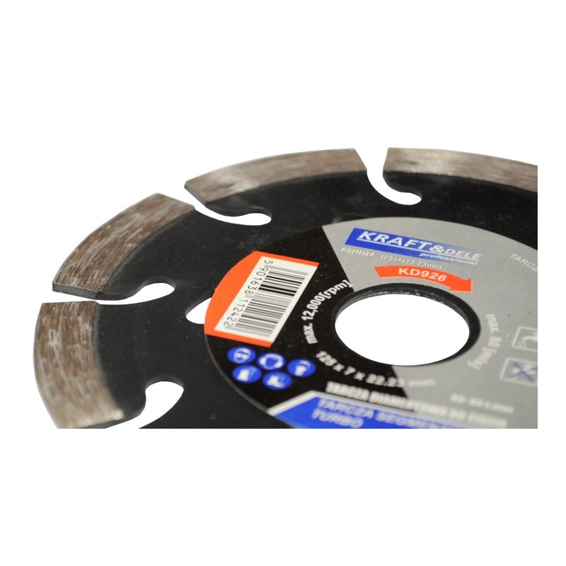 KRAFT&DELE TARCZA DIAMENTOWA SEGMENTOWA TURBO DO CIĘCIA 125x7x22,23mm KD926